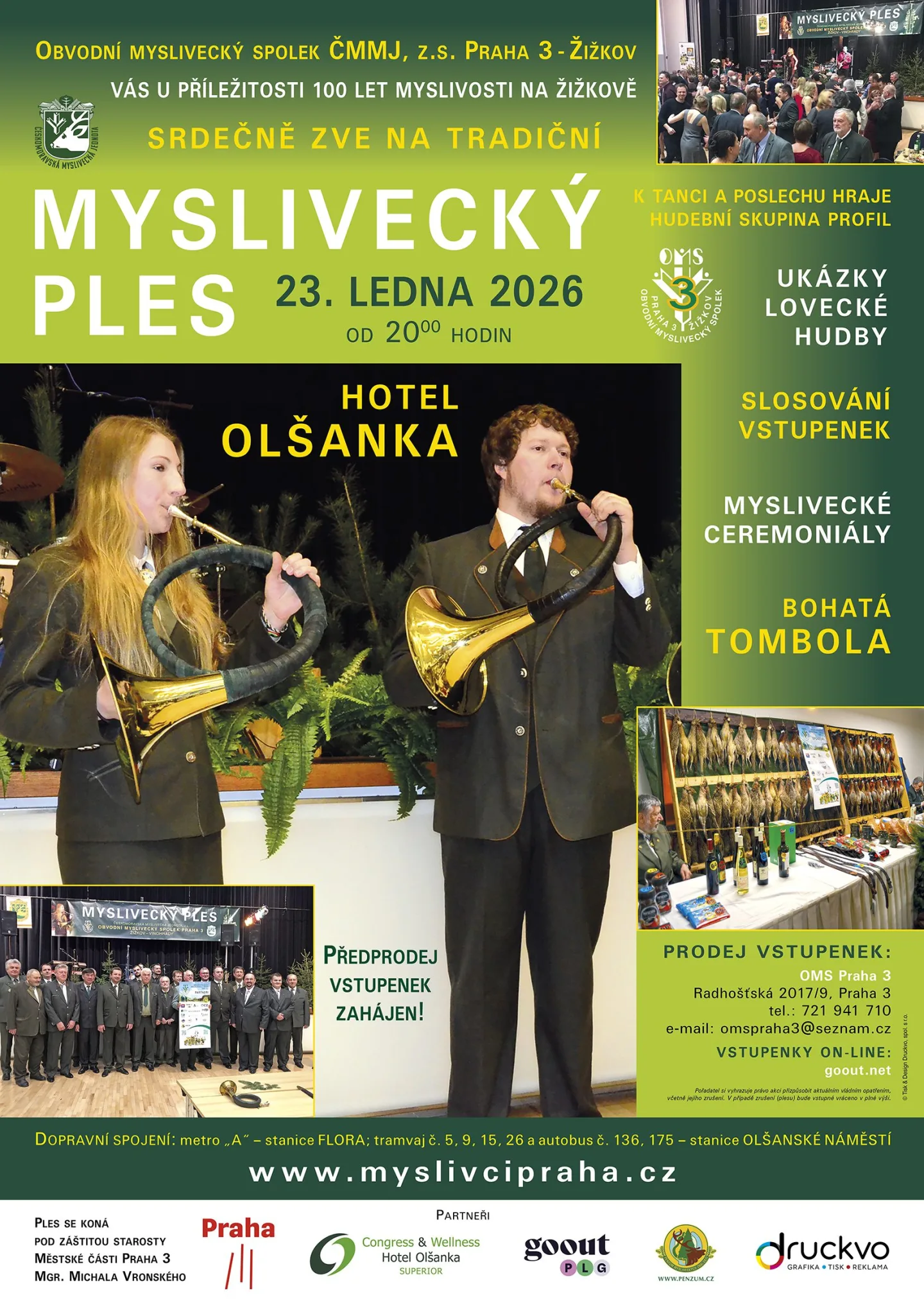 Tradiční myslivecký ples na Žižkově