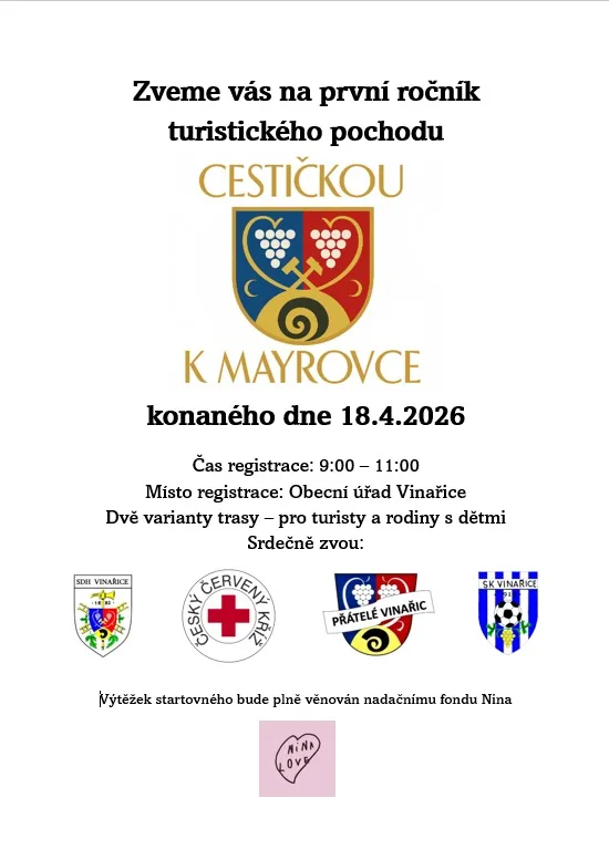 Charitativní turistický pochod "Cestičkou k Mayrovce"