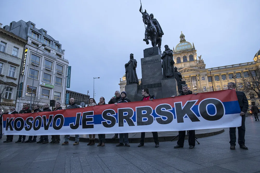 Demonstrace na Václavské náměstí.