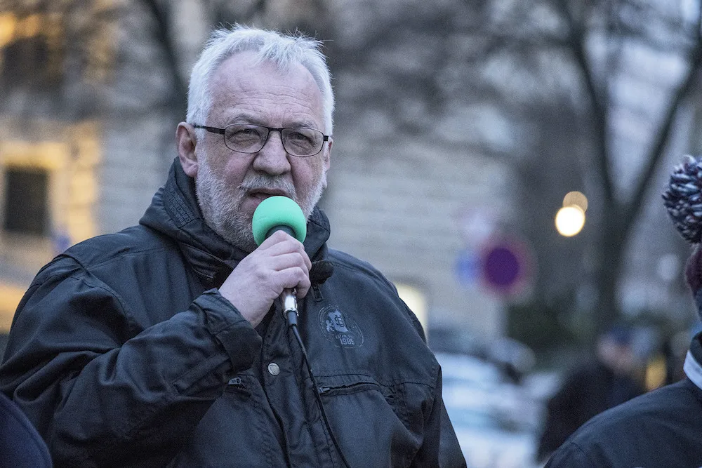 Demonstrace na Václavské náměstí.