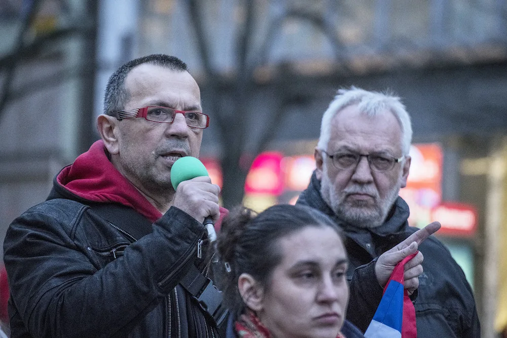 Demonstrace na Václavské náměstí.