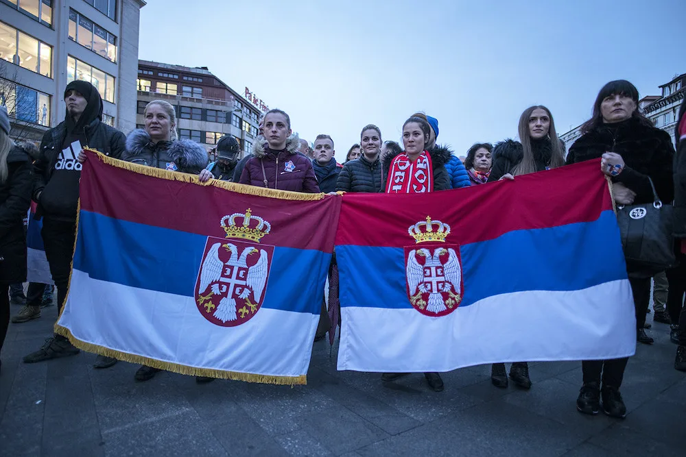 Demonstrace na Václavské náměstí.