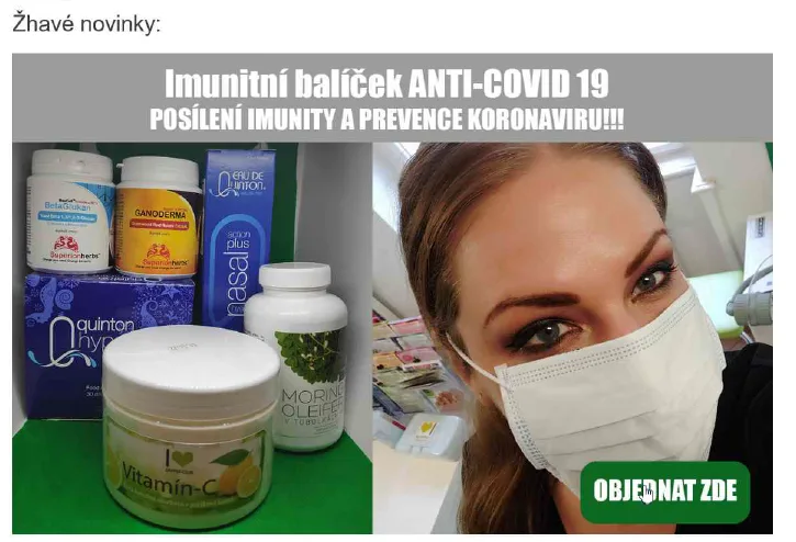 Prodejci parazitují na koronavirové epidemii. Doplňky stravy prodávají díky neověřeným tvrzením.