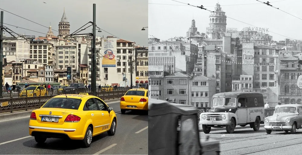 Cestovatelé pořizují srovnávací fotografie podle svých předchůdců.