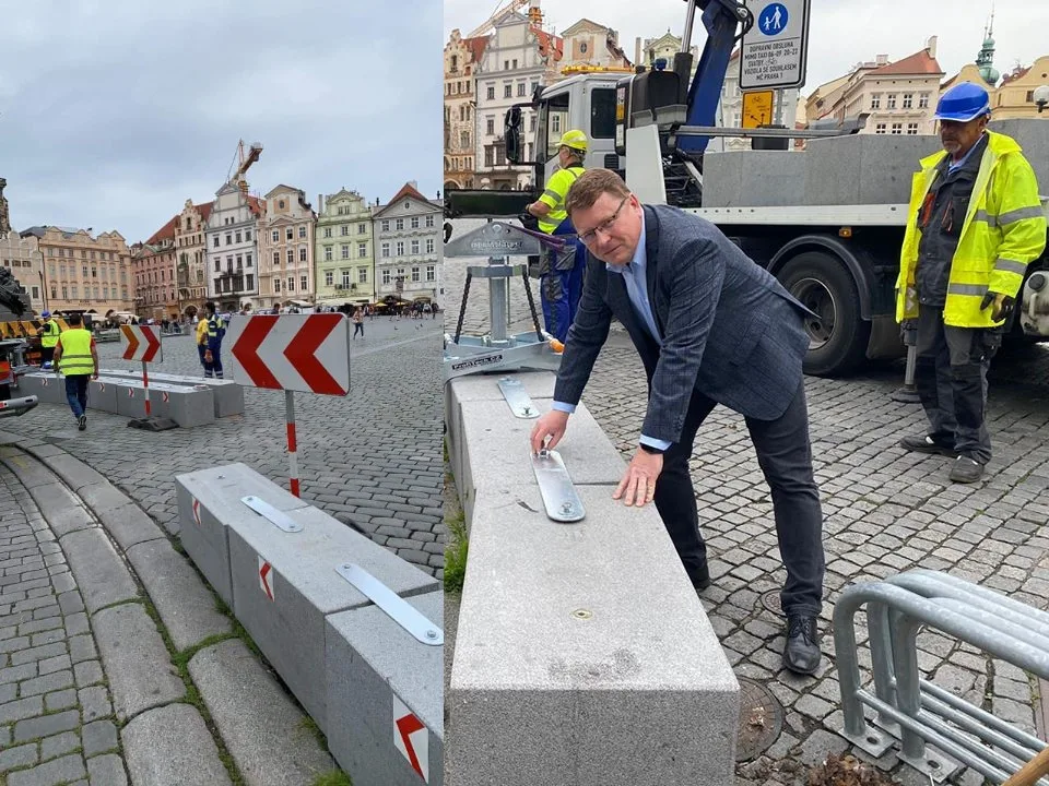 Nevzhledné bloky zmizely ze Staroměstského náměstí. Nové řešení veřejnost obratem zkritizovala.