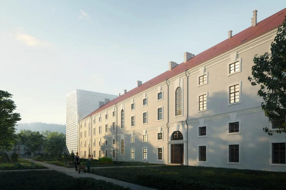 VIZUALIZACE: Invalidovnu doplní moderní dostavba. Nově bude areál přístupný veřejnosti