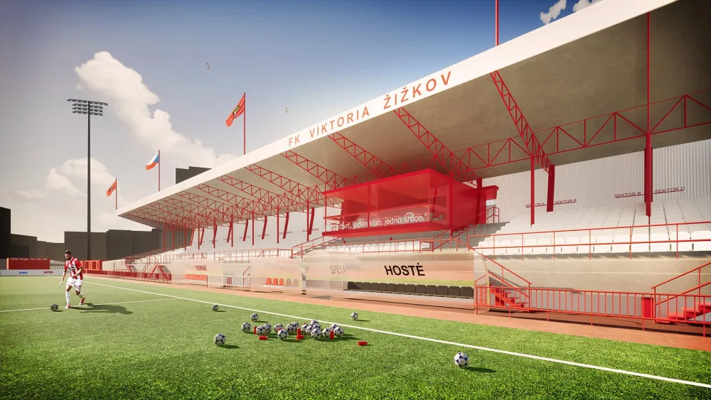 VIZUALIZACE: Projekt, který vdechne dolnímu Žižkovu nový život. Podívejte se na nový stadion Viktorky