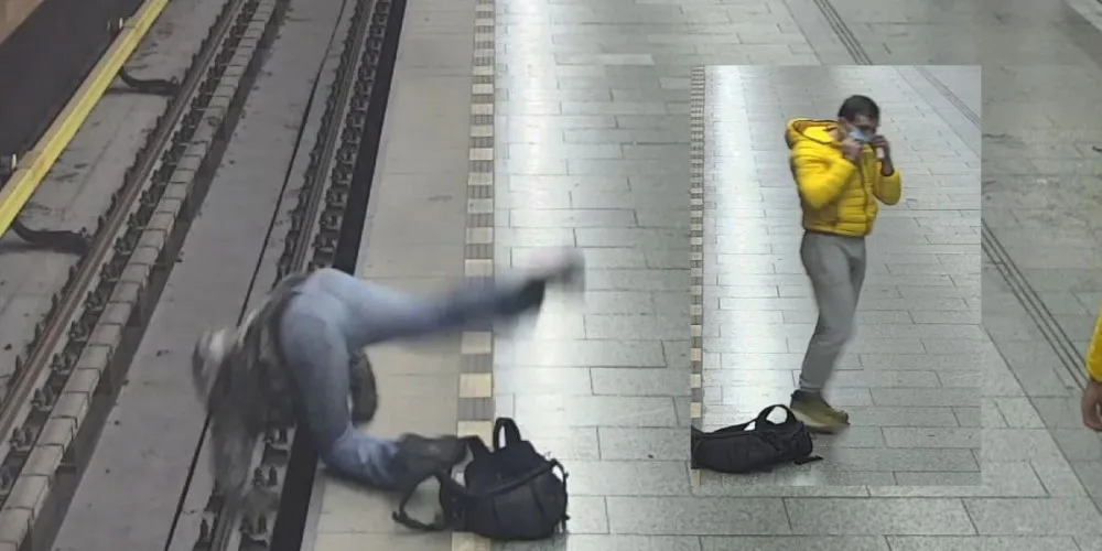 VIDEO: Útočník strčil muže pod metro. Teď po něm pátrá policie