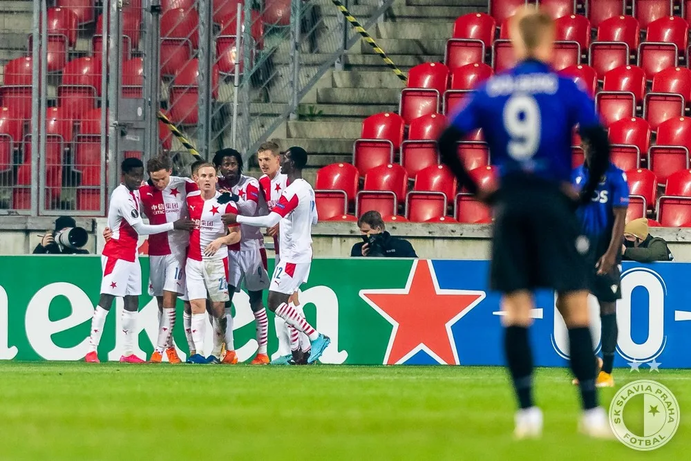 FOTO: Pražská "S" v Evropské lize zářila. Slavia doma porazila Nice, Sparta zvítězila nad Celticem