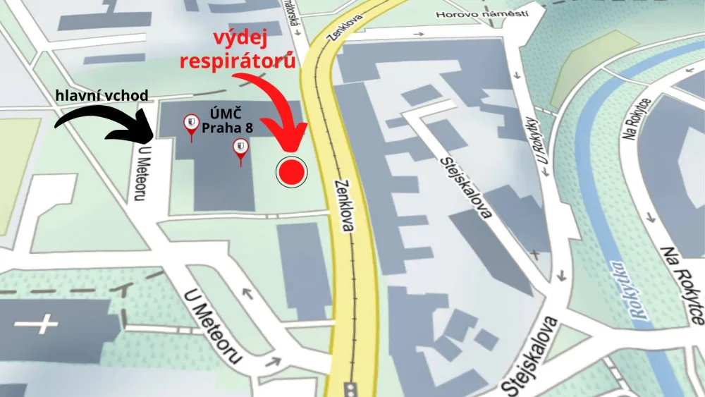 Výdej respirátorů v Praze 8