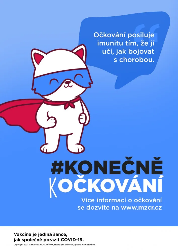 (K)očkujte se, vyzývají studenti Univerzity Karlovy, kteří nabízejí zdarma vlastní návrh kampaně pro očkování