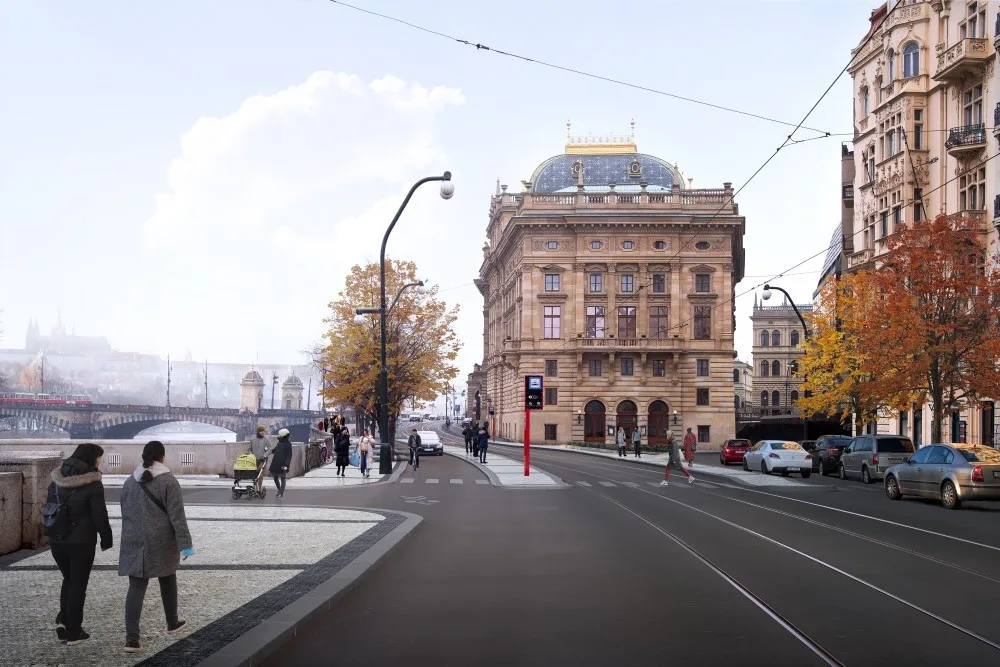 Největší proměna centra Prahy za poslední desítky let. Smetanovo nábřeží se dočká plynulejší dopravy i nových stromů