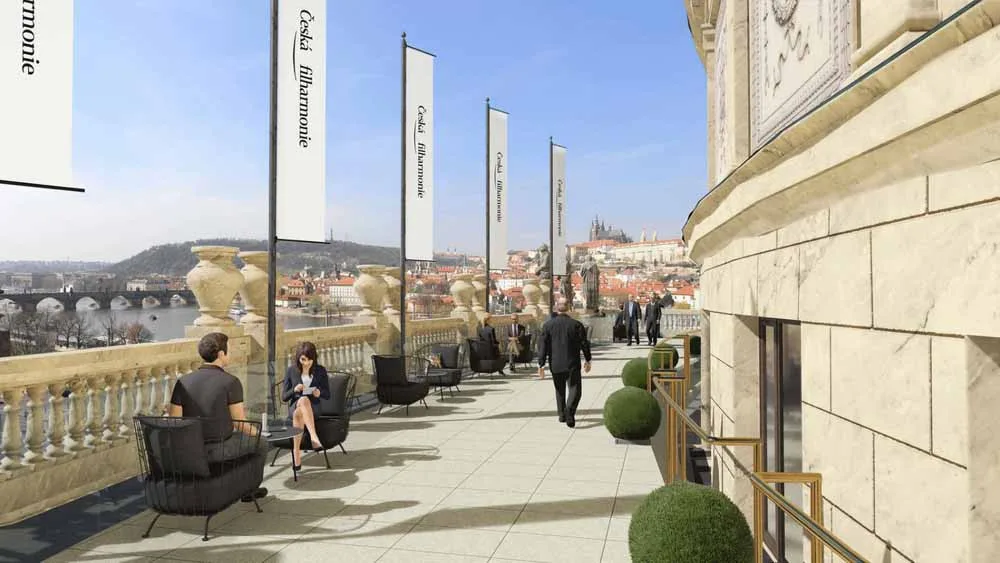 Terasa Rudolfina bude přístupná pro veřejnost. Česká filharmonie představila návrh