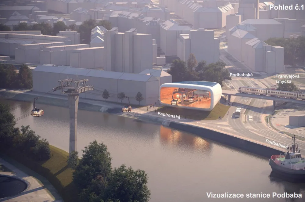 Jak bude vypadat lanovka z Podbaby do Bohnic? Město chce nalákat prestižní architekty