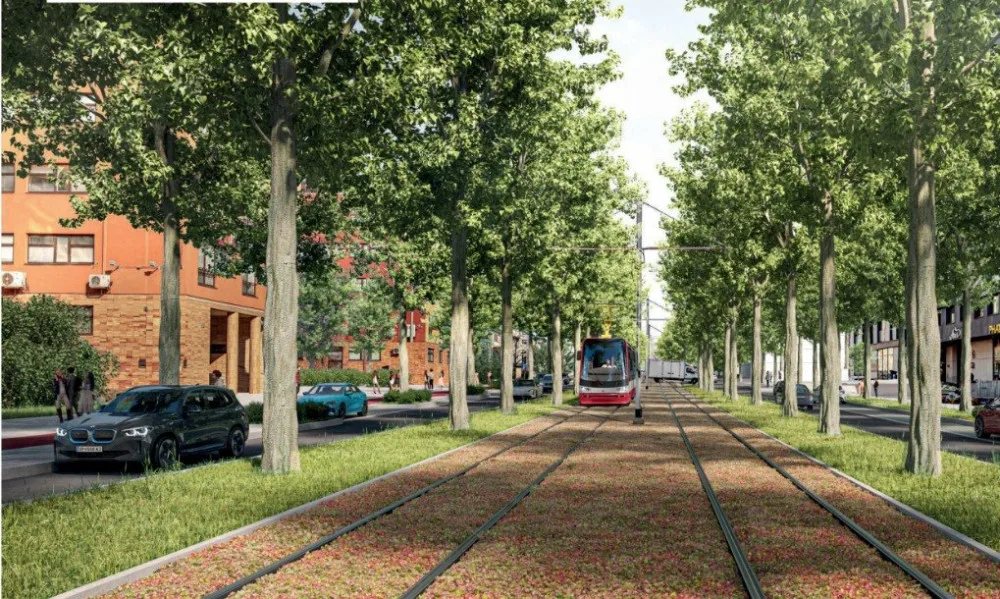 VIZUALIZACE: Nechvalně známá Olšanská se má změnit k nepoznání. Více stromů i rybník