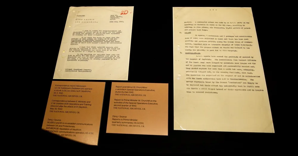 Soukromý dopis pro Churchilla odhaluje detaily atentátu na Heydricha. K nahlédnutí je v Národním muzeu