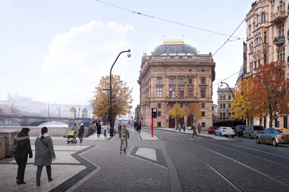 Praha chystá další úpravy Smetanova nábřeží, které by omezilo provoz aut
