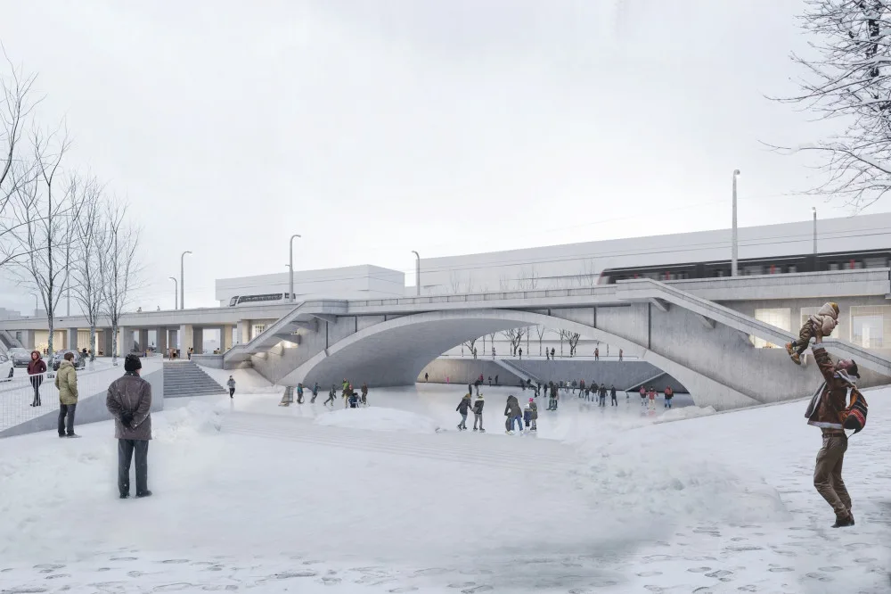 VIZUALIZACE: Libeňský most vylepší kavárny, kluziště i skatepark