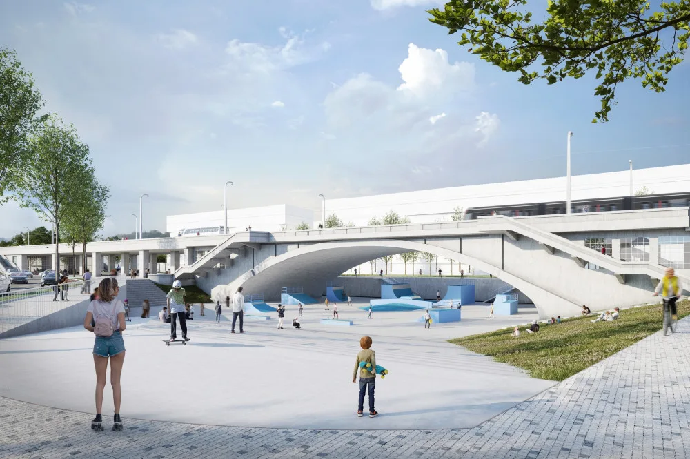 VIZUALIZACE: Libeňský most vylepší kavárny, kluziště i skatepark