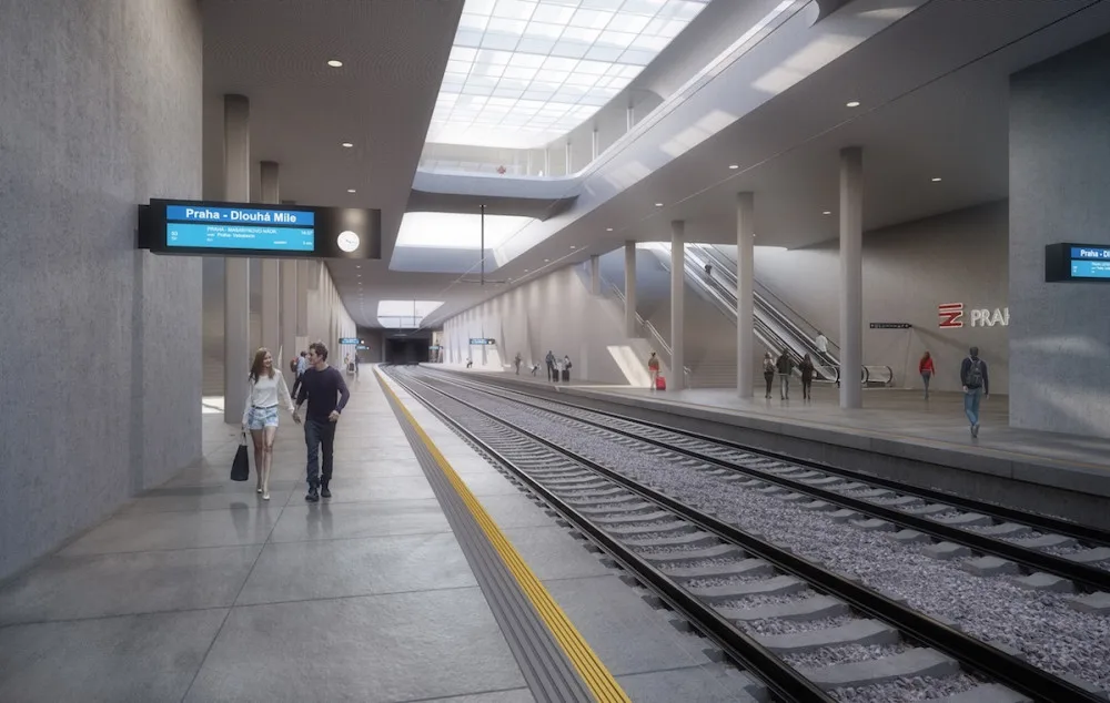 VIZUALIZACE: Železniční terminál na trati k letišti dostal podobu
