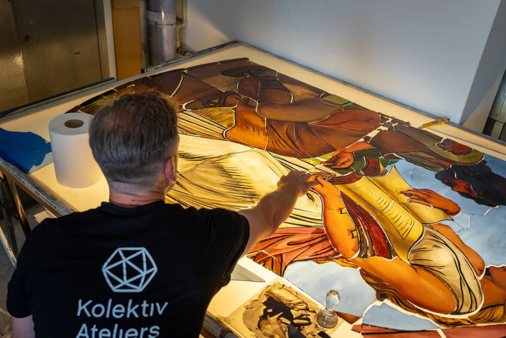 Hledané Alšovo dílo není jediným umělcovým výtvorem v Průmyslovém paláci. Renovací prochází i jeho další alegorie, která nese název Průmysl a věda. Zdroj: Výstaviště Praha a.s., Jiří Šebek
