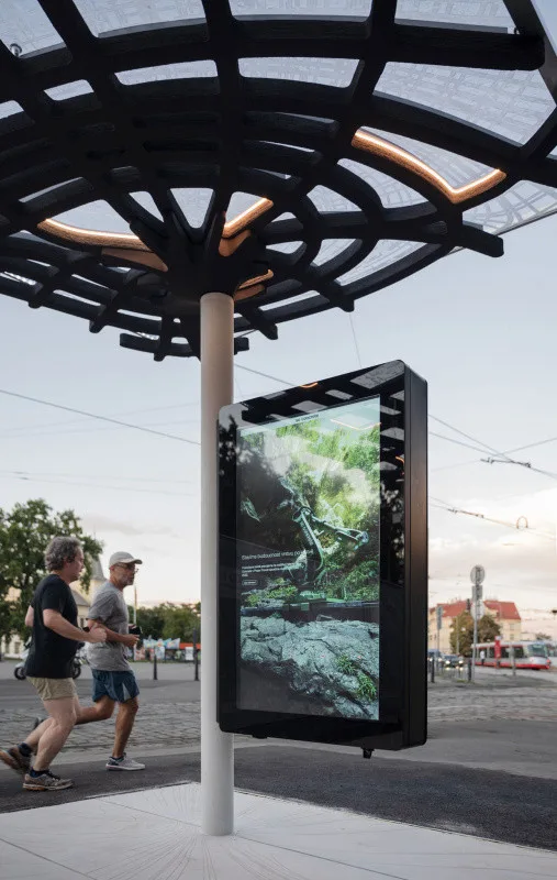 U Výstaviště je první zastávka vyrobená pomocí 3D tisku. Z betonu ji robot vytvořil za den a půl