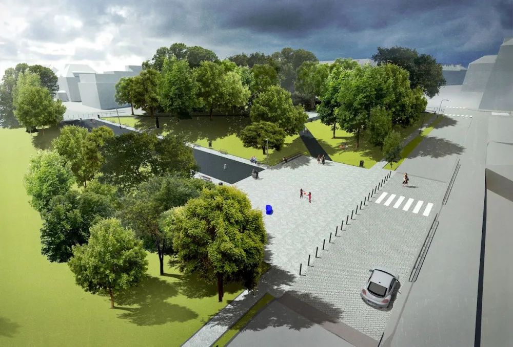 VIZUALIZACE: Praha 6 opravuje park v Bubenči. Přidá lavičky a fontánu, hotovo by mělo být na jaře