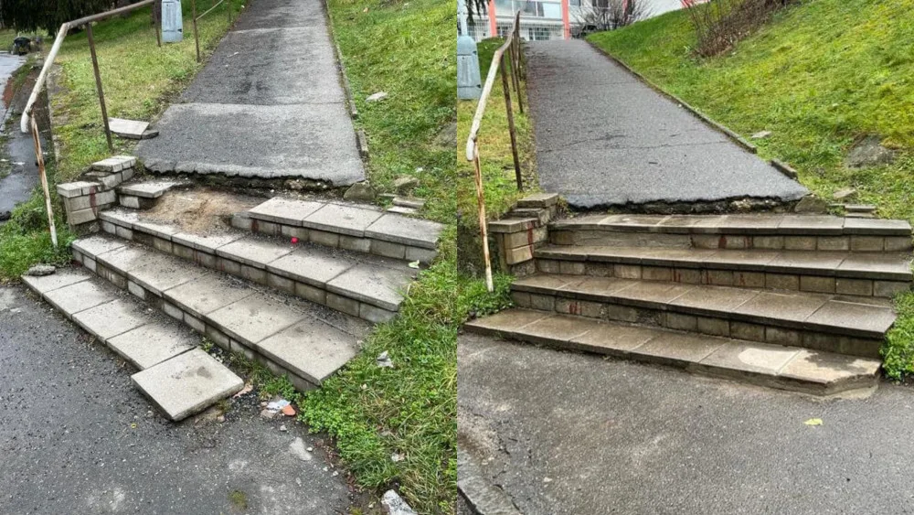 Starosta nechal opravit schody. Lidé se hotovému dílu vysmívají