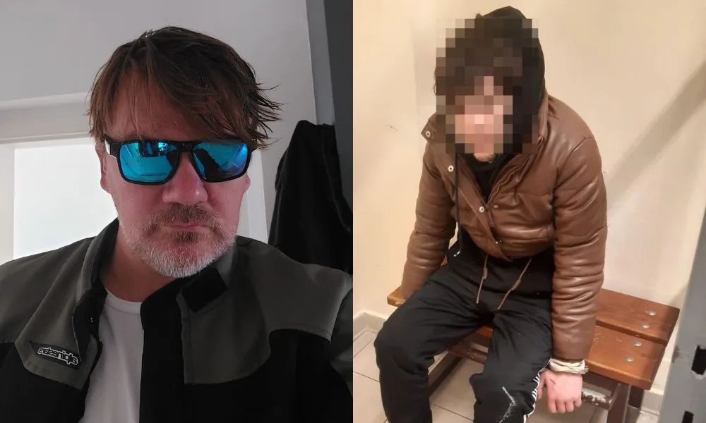 Michal Hrůza a mladík podezřelý ze spáchání trestných činů výtržnictví a ublížení na zdraví.