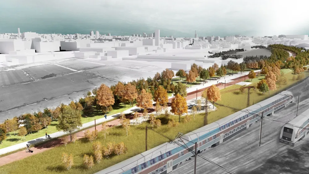 VIZUALIZACE Praha má územní rozhodnutí pro drážní promenádu v Praze 10