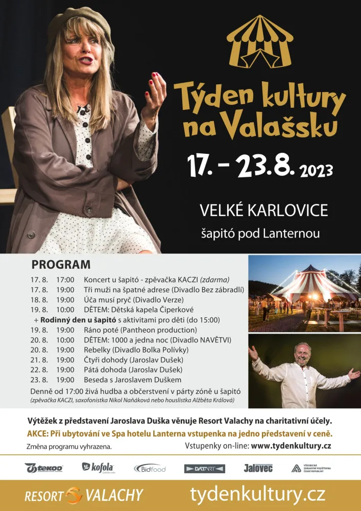 Zpříjemněte si závěr prázdnin s Týdnem kultury ve Velkých Karlovicích. Získejte vstupenku grátis