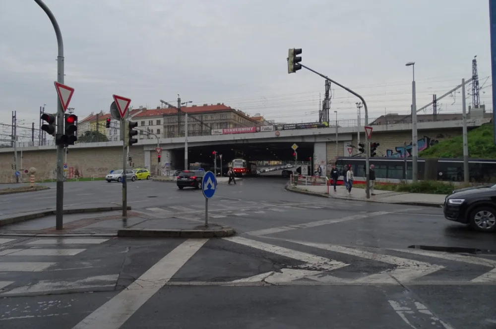 Křižovatka U Bulhara v Praze.