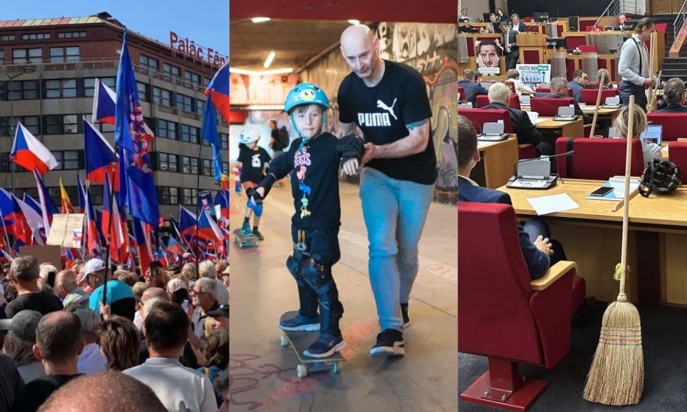 ZÁŘÍ 2023: Demonstrace, (ne)obyčejný skejťák a košťata na zastupitelstvu