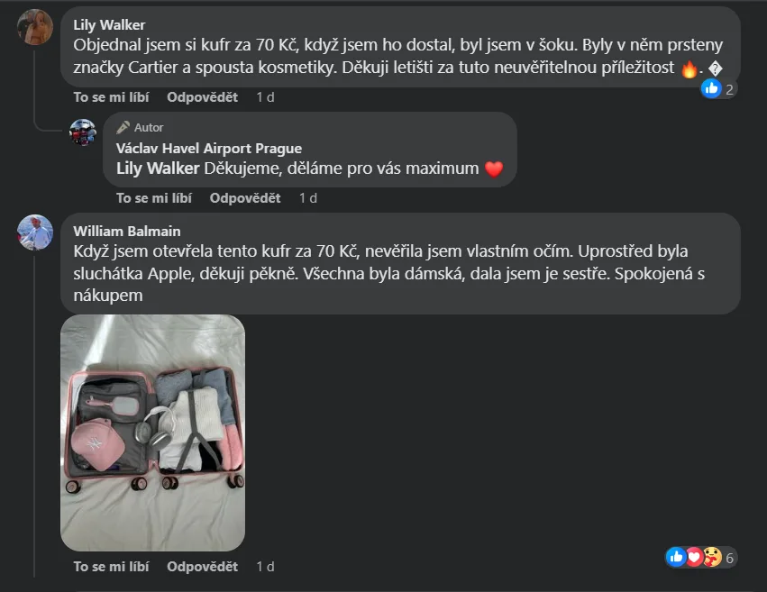 Pozor na podvodnou stránku Letiště Václava Havla. Podvodníci lákají na prodej ztracených zavazadel.