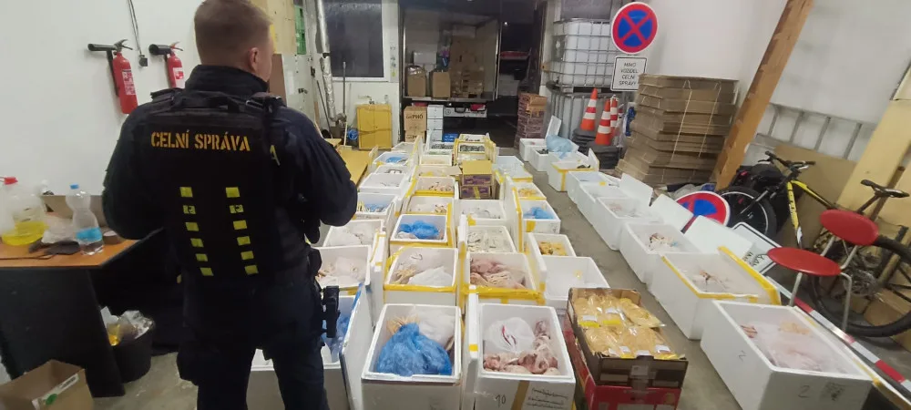 VIDEO: Muž tvrdil, že v autě veze ovoce a zeleninu. Byly v něm dvě tuny masa pochybného původu