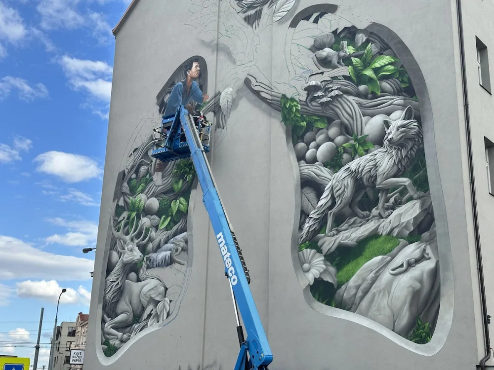 Nový ChemiSův mural upozorňuje na problémy astmatiků. V Česku jich je sedm set tisíc