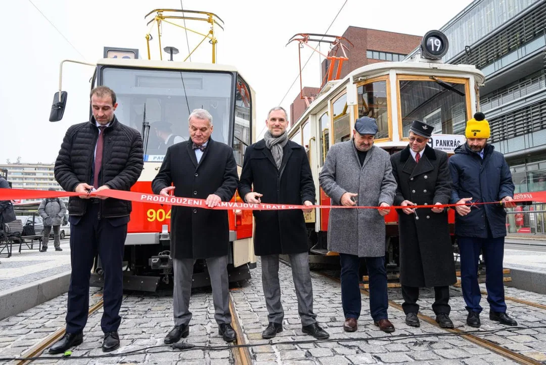 Prodloužená tramvajová trať na Pankrác je oficiálně otevřena