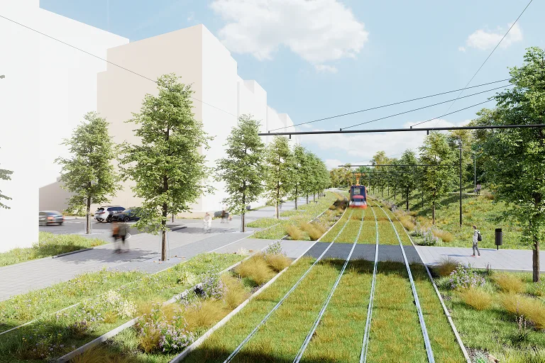Nová tramvajová trať Olšanská – Habrová, úsek mezi zastávkami Malešická a Nad Kapličkou