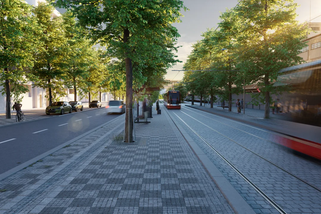 Nová tramvajová trať Olšanská – Habrová, zastávka Nový Žižkov