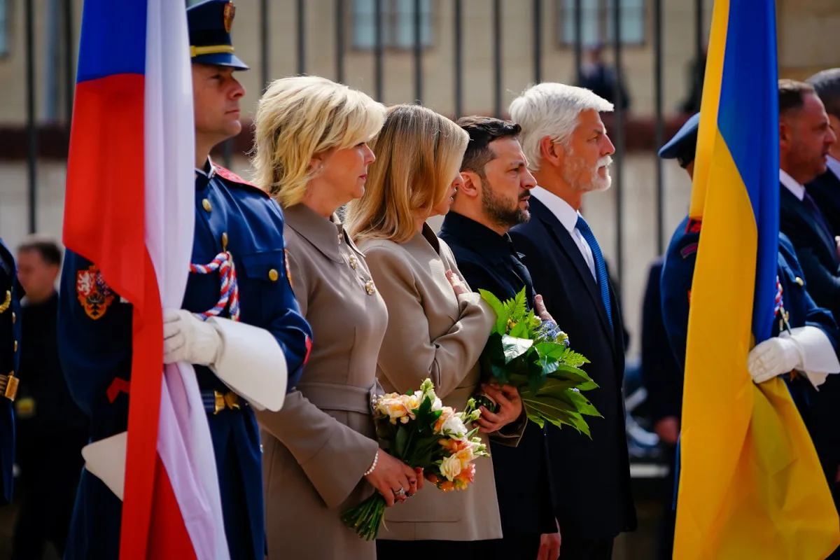 FOTOGALERIE: Prezident Pavel přijal na Hradě Zelenského při slavnostním ceremoniálu