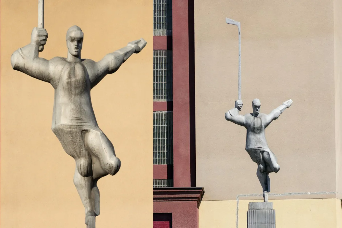 Znovu do formy. Socha Hokejista na Výstavišti potřebuje vaši pomoc