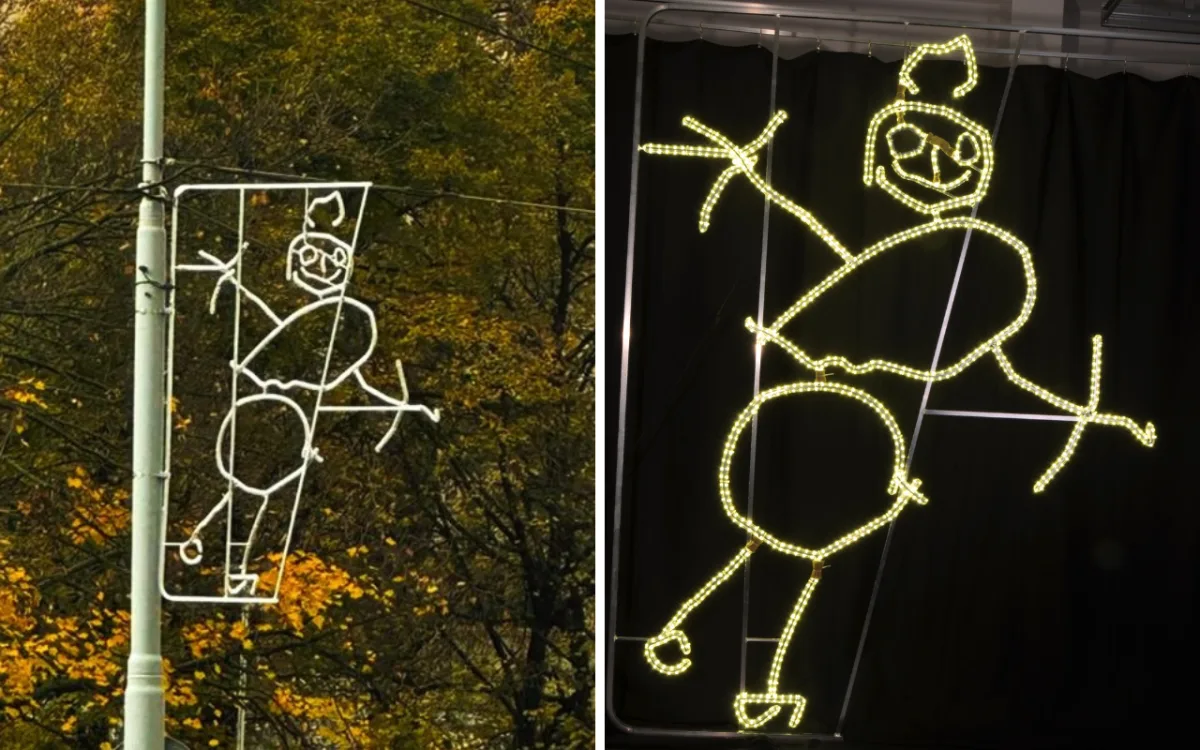 Na Žižkov vybrali netradiční vánoční výzdobu. Světýlka navrhly děti ze školky