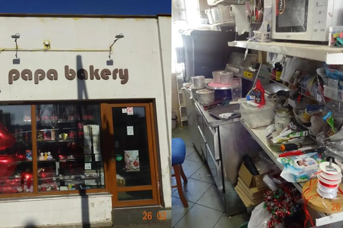 V pekárně si starost s úklidem nedělali.