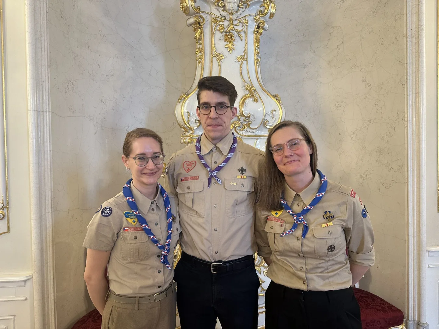 Skauti Barbora Lukačevič Trojak, Jan Lukačevič a Lucie Horáková.