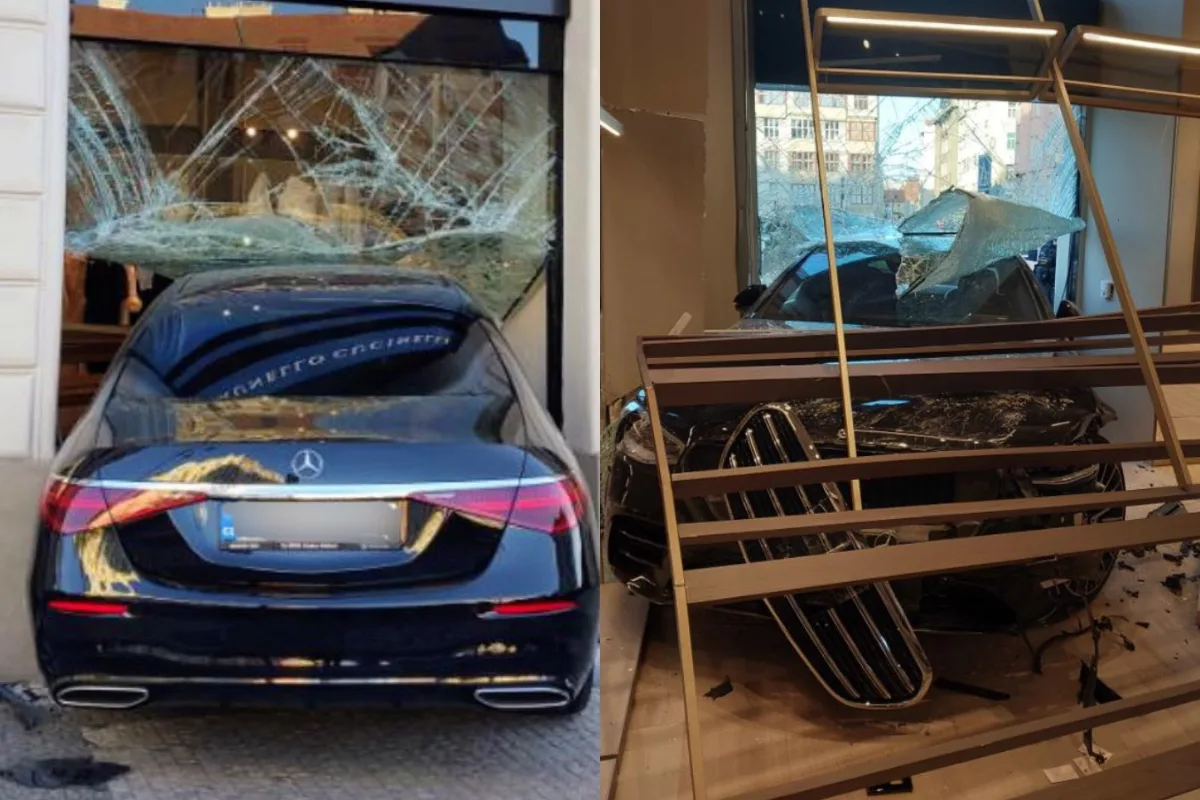 Řidička svůj Mercedes nezvládla.