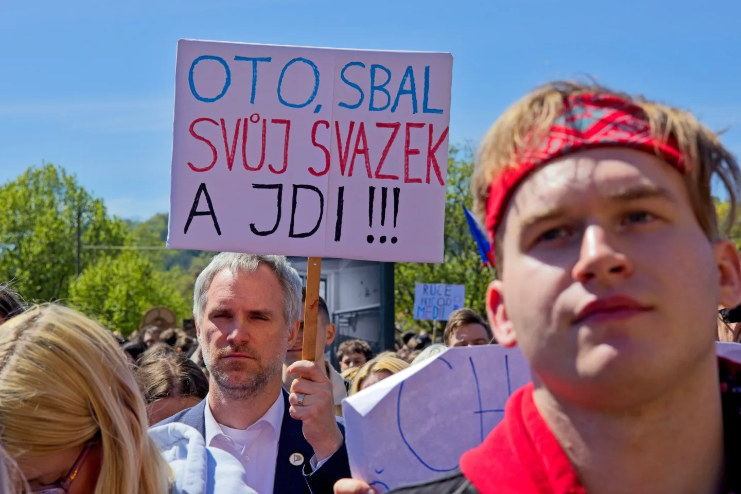 OBRAZEM: Nespokojení studenti, Hřib proti Ševčíkovi. Akce na podporu médií přilákala stovky lidí