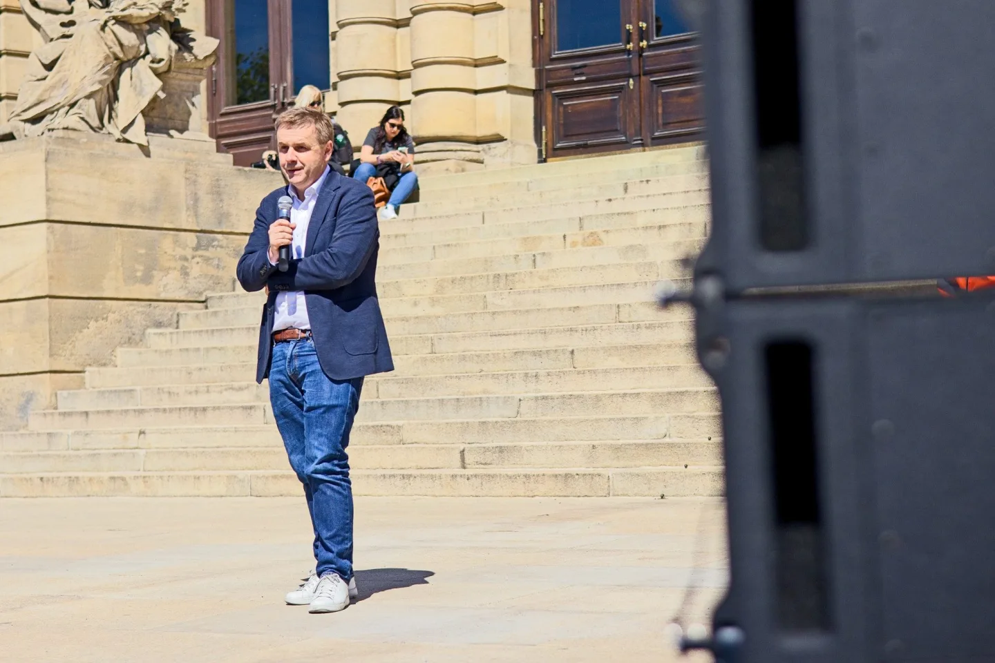 OBRAZEM: Nespokojení studenti, Hřib proti Ševčíkovi. Akce na podporu médií přilákala stovky lidí