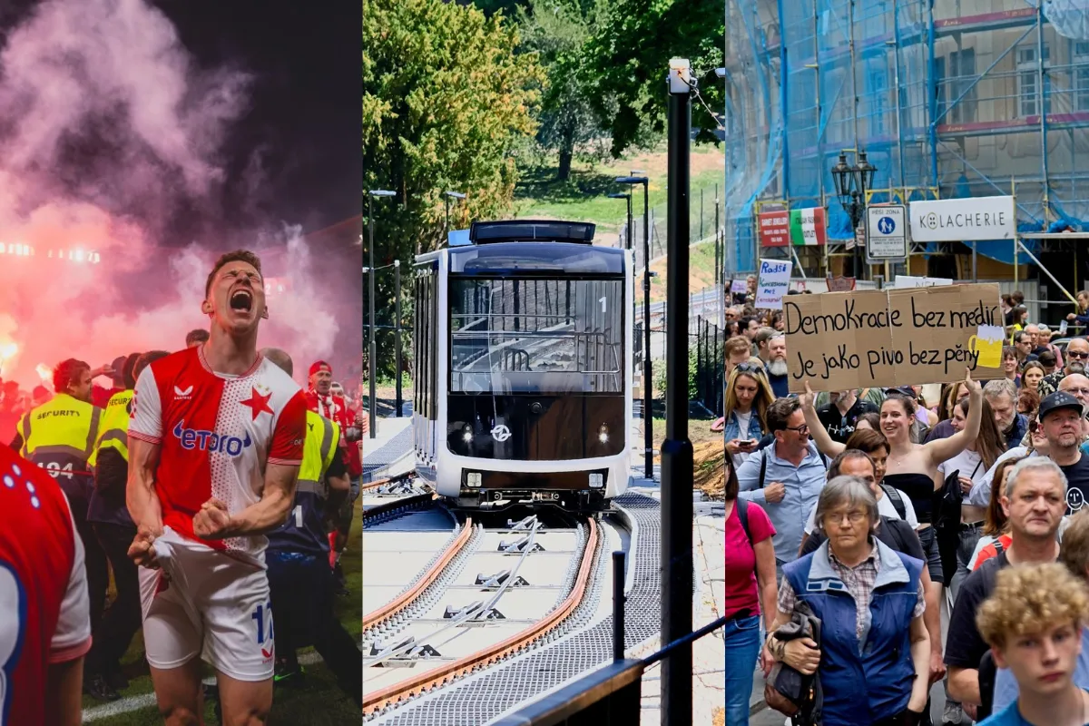 KVĚTEN 2026: Ostuda i triumf Slavie, představení lanovky a zase další demonstrace