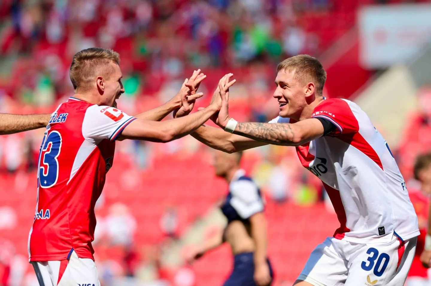 Slavia porazila Slovácko 5:1, trenér Trpišovský má 250. ligovou výhru