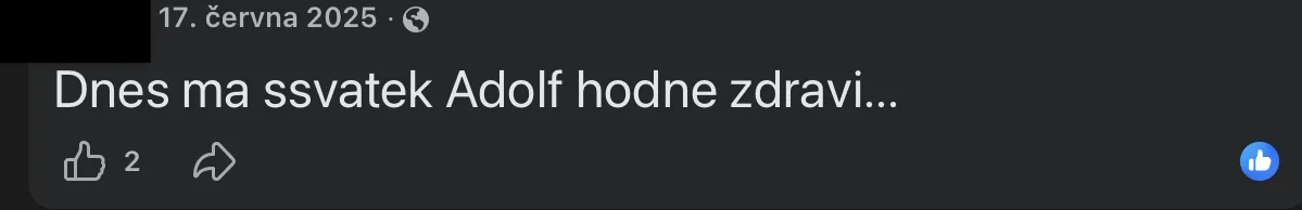 Příspěvek ze sociální sítě